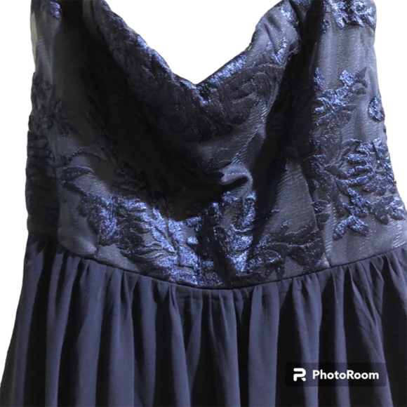 Lulu’s Navy Maxi Dress Prom Wedding Formal Removable Straps XS - Picture 3 of 9